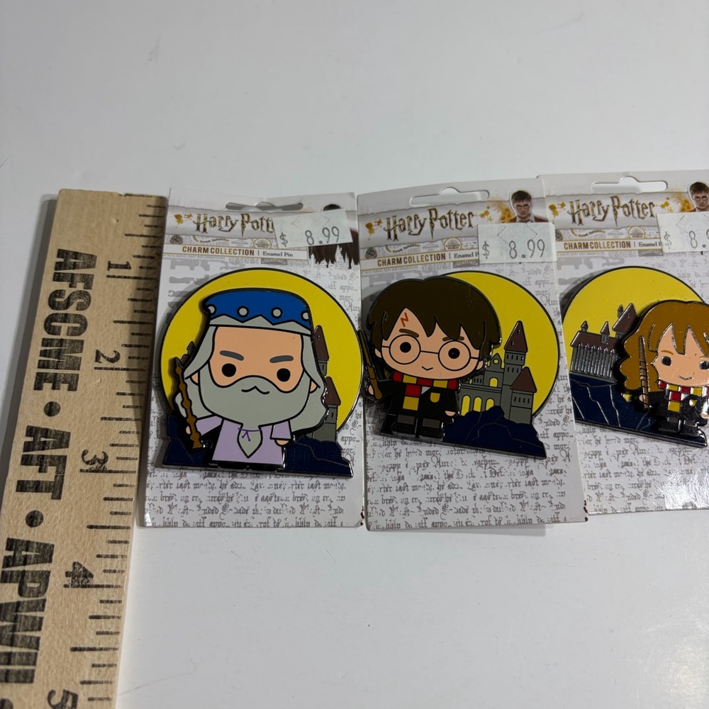 Harry Potter Enamel Pin Lot Charm Collection - Dumbledore, Harry, and Hermione - Picture 3 of 4